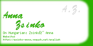 anna zsinko business card